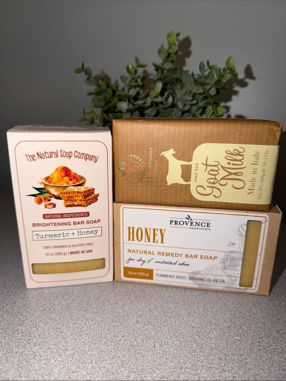 NATURAL GOAT’S Milk Turmeric Honey Olive Oil Soap x 3